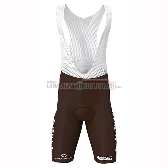 Abbigliamento Ciclismo Ag2r La Mondiale Manica Corta 2019 Marrone Bianco Blu